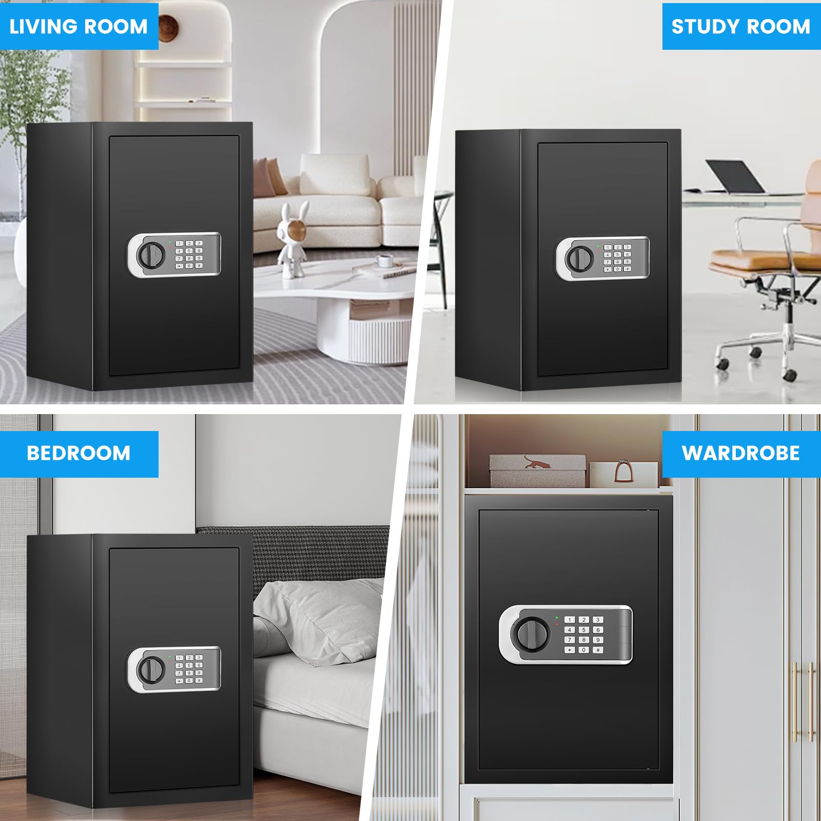 FOWORE safe box wall and floor mounting holes enable discreet installation.