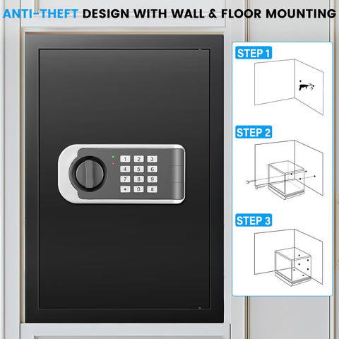 FOWORE Safe Box mounting holes for discreet security