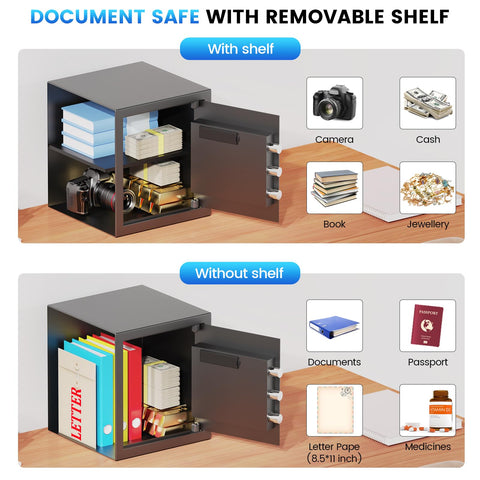 FOWORE safebox with fireproof document bag for added protection.