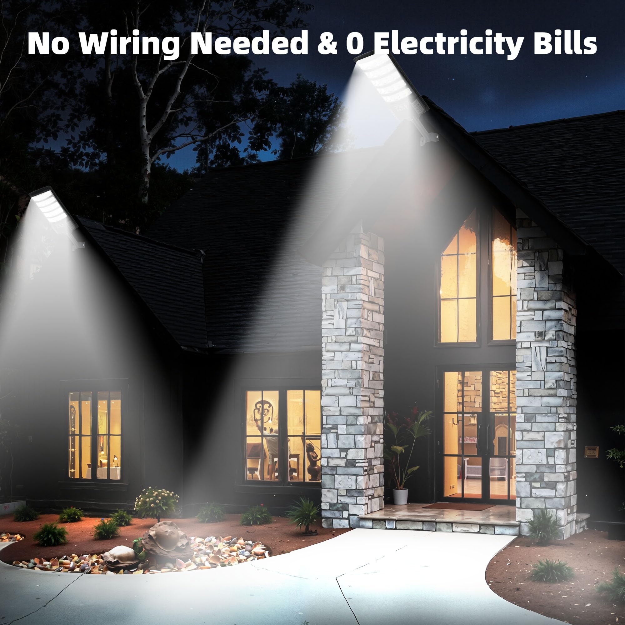 FOWSEEK outdoor light installs with screws, no wiring.