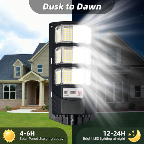 FOWSEEK solar street light sun charging panel for day power.