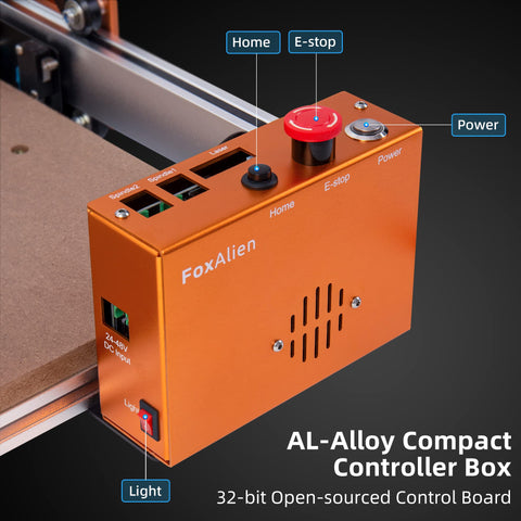 FoxAlien Masuter Pro 400x400 mm work area enables larger projects.