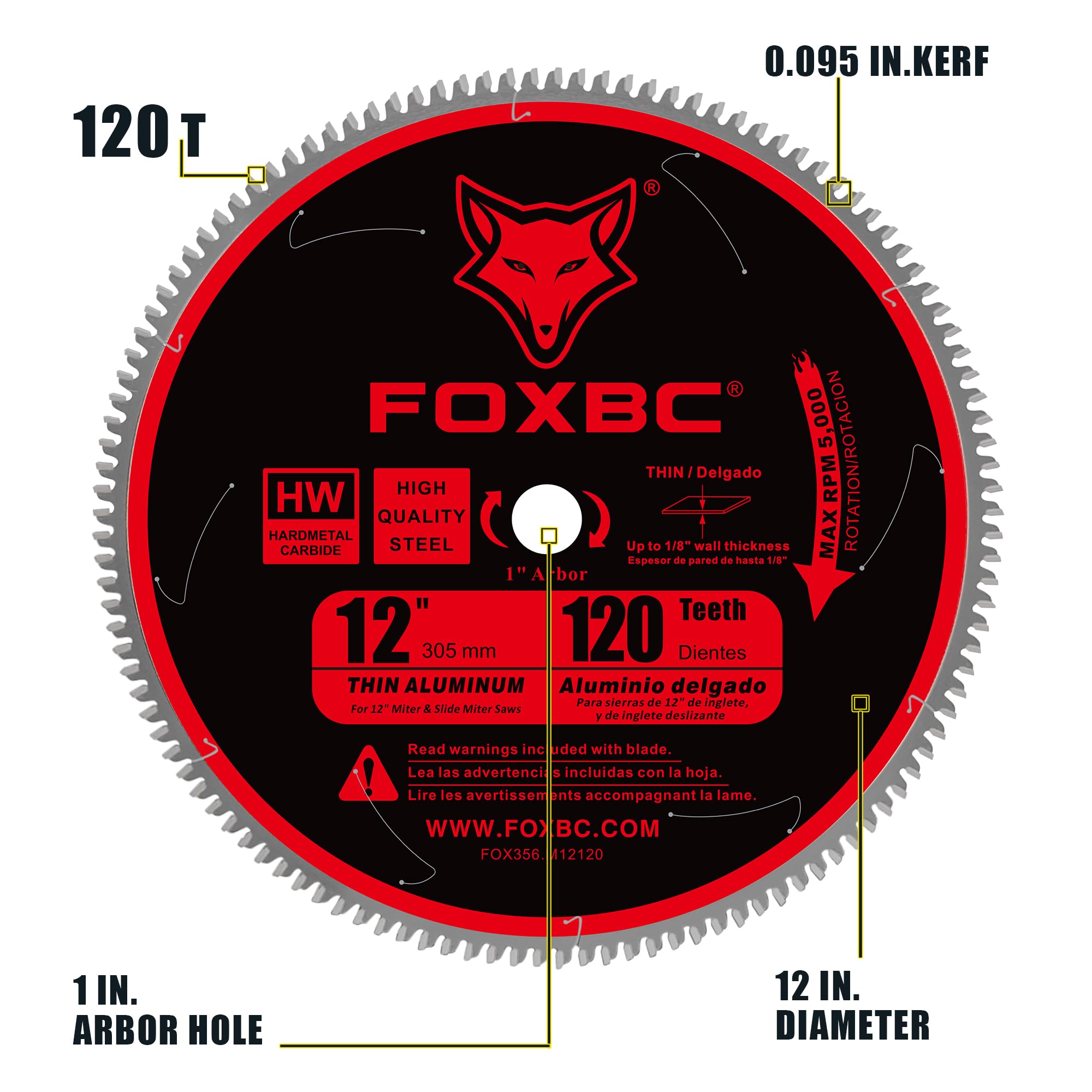 FOXBC blade cutting aluminum extrusion illustrating fast, burr-free results
