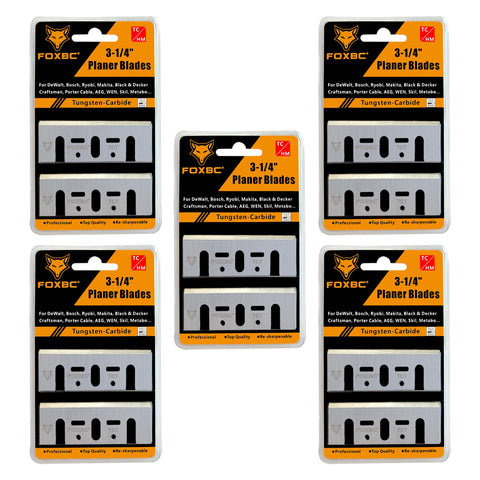 FOXBC 3-1/4 inch carbide planer blades ready for clean, precise cuts