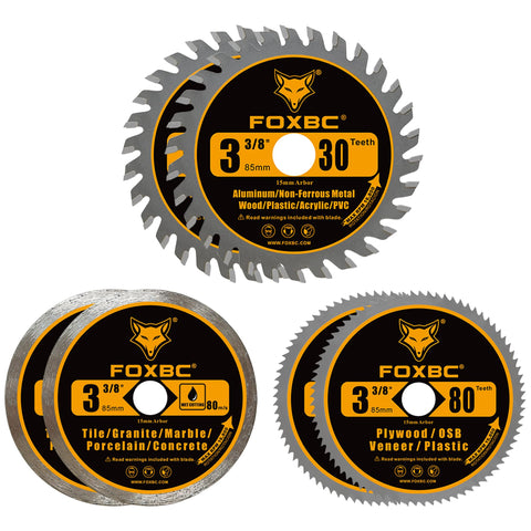 FOXBC 3-3/8 inch blade set for wood and plastic delivering smooth, fast cuts