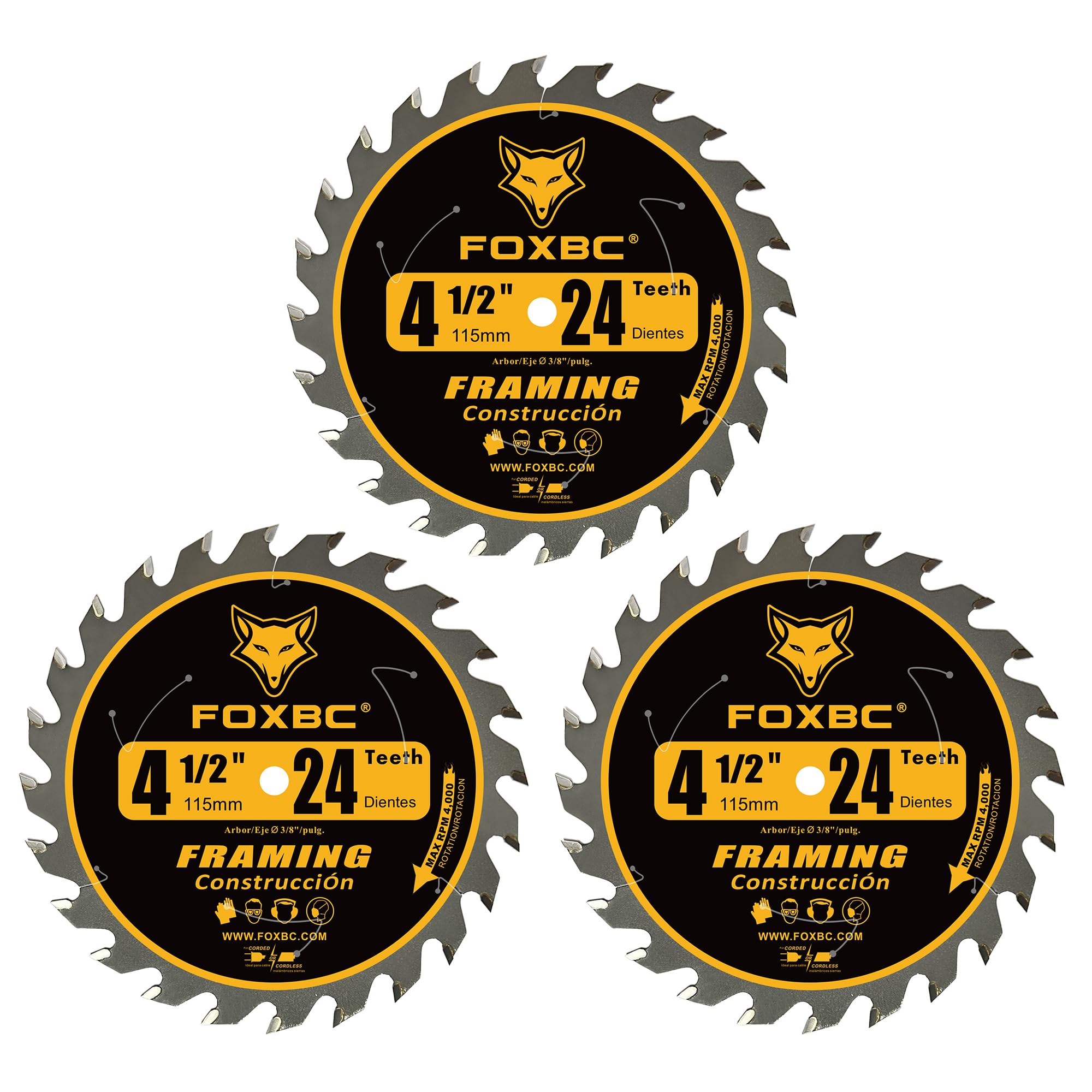 FOXBC 4-1/2 inch carbide saw blade for framing delivers precise, clean cuts.