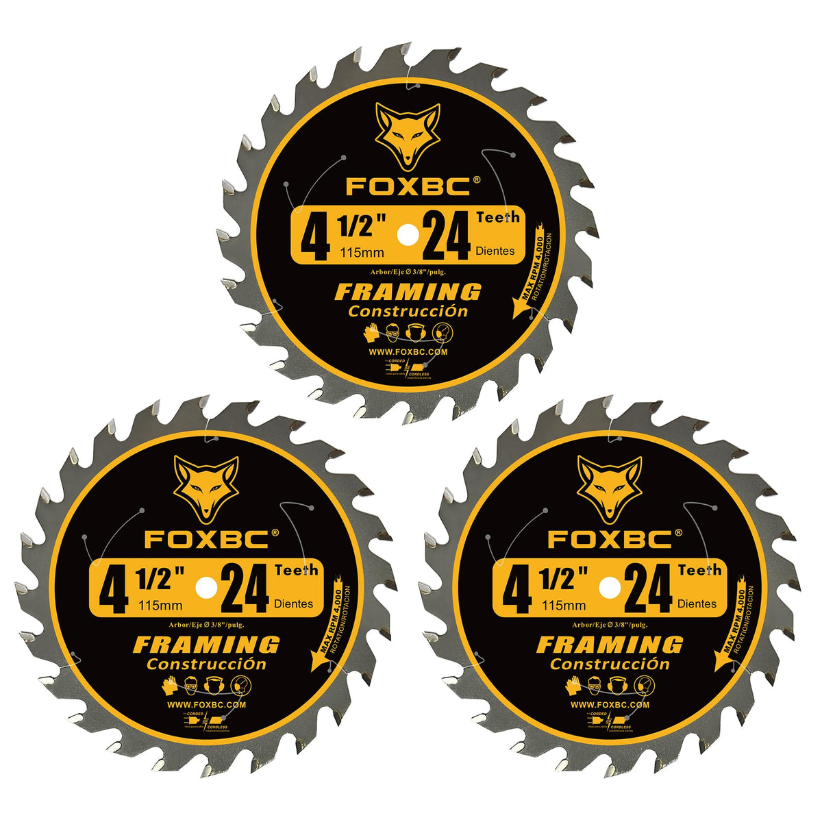 FOXBC 4-1/2 inch carbide saw blade for framing delivers precise, clean cuts.