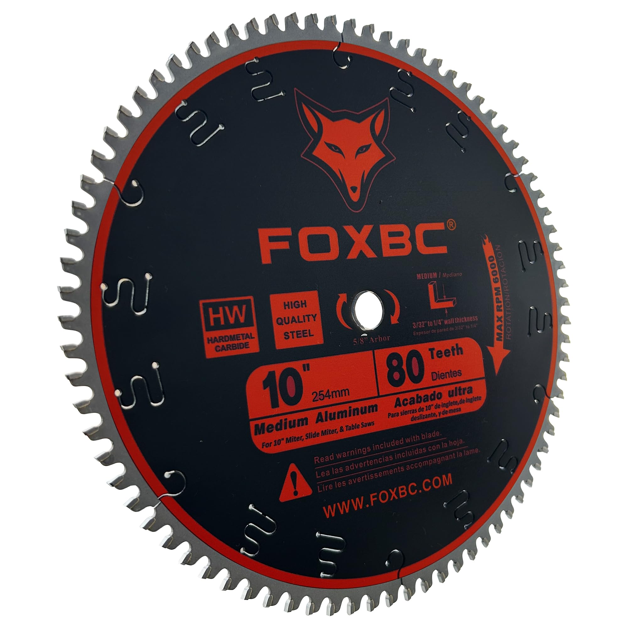 FOXBC 5/8-inch arbor interface compatible with common saws.