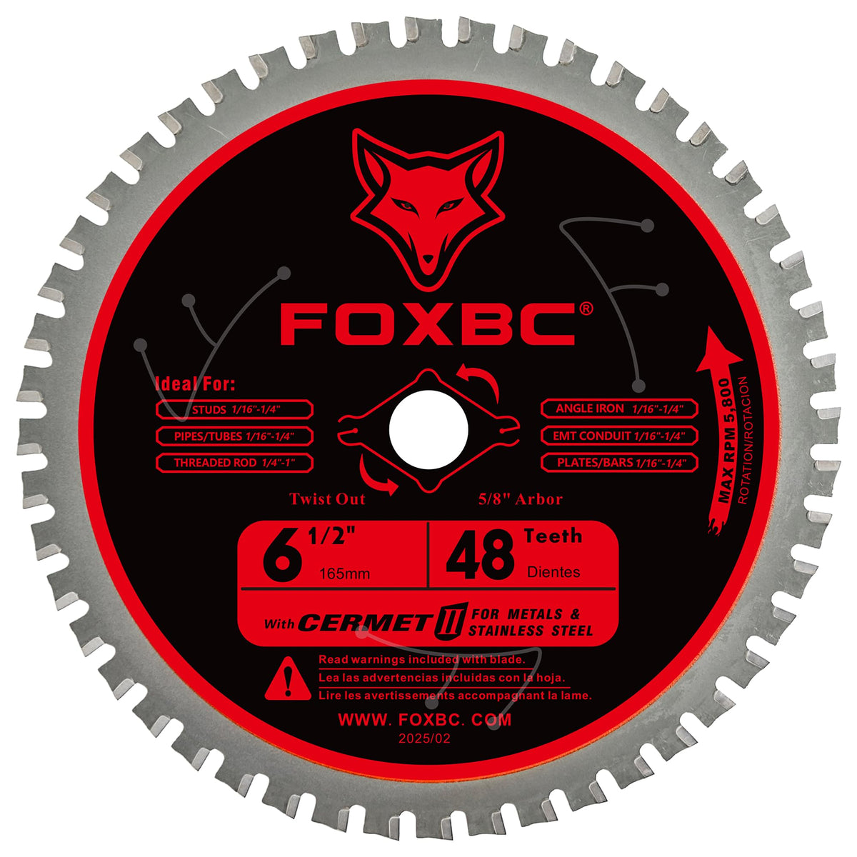 FOXBC 6-1-2 inch blade teeth close-up for precise metal cuts and longer life