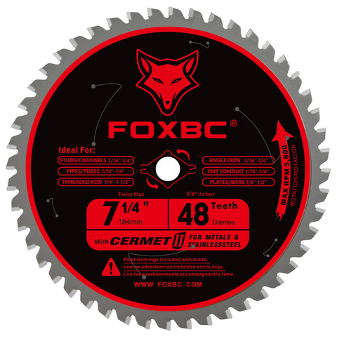 FOXBC 7-1/4 inch metal cutting blade with 48 teeth for steel