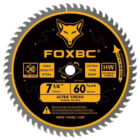FOXBC ultra finish blade 60T with 5/8 inch arbor for delicate molding