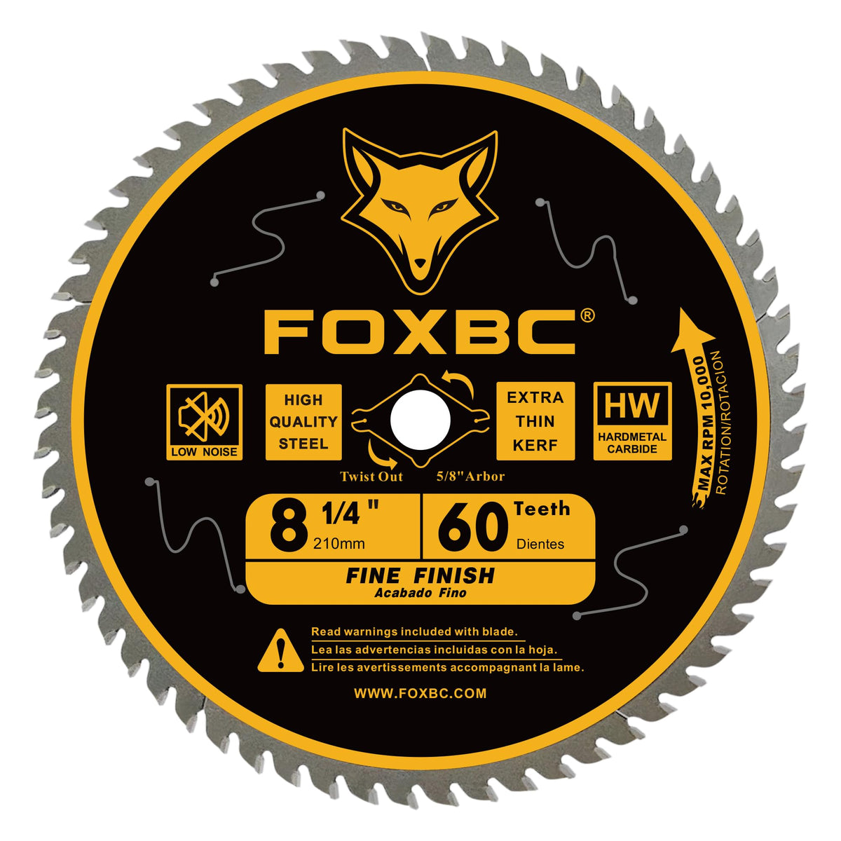 FOXBC 8-1/4 inch blade close-up for precise, clean cuts