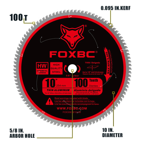 FOXBC aluminum cutting blade provides precise, burr-free results