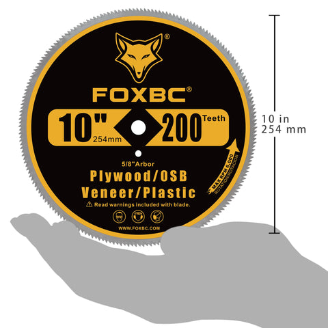FOXBC blade mounted on table saw delivering smooth veneer and panel cuts