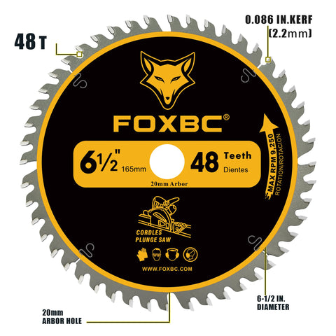 FOXBC carbide tips close-up on a replacement track saw blade