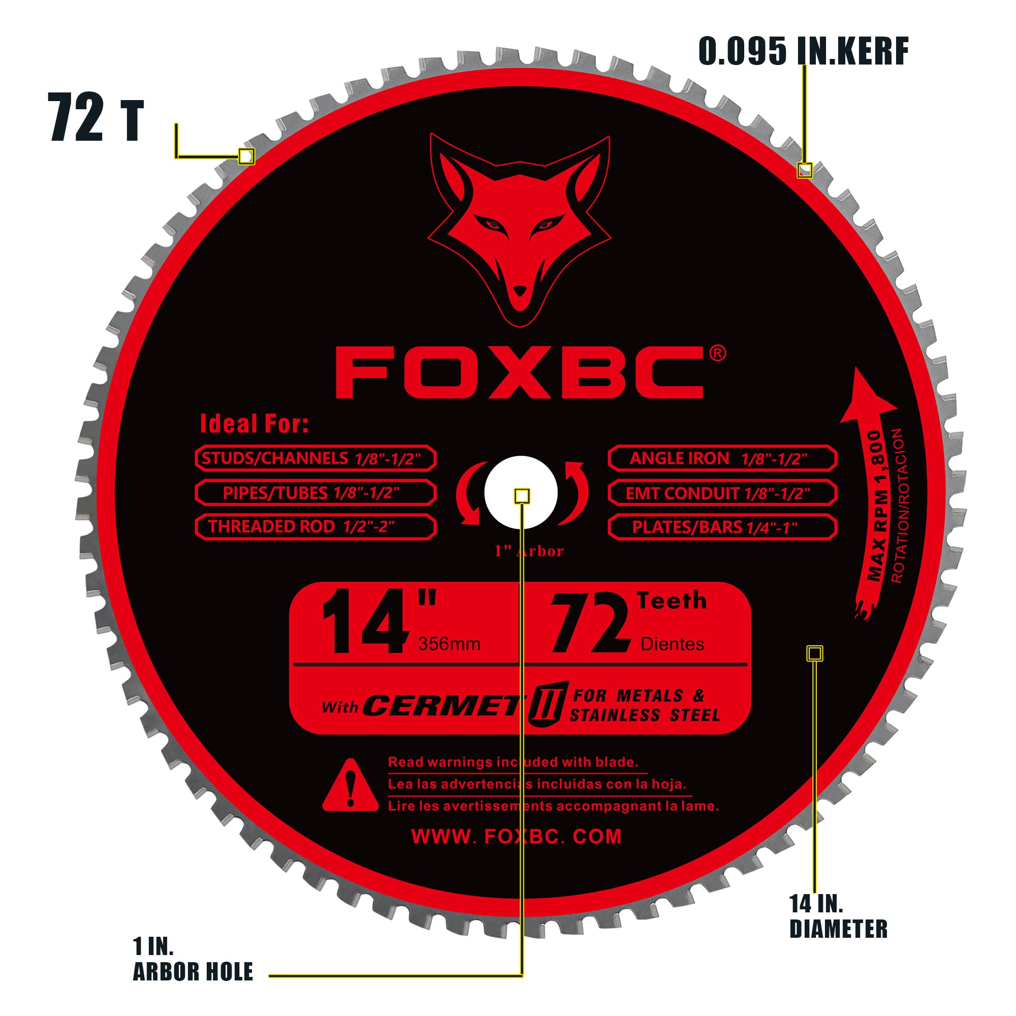 FOXBC cermet carbide teeth extend blade life on tough metals