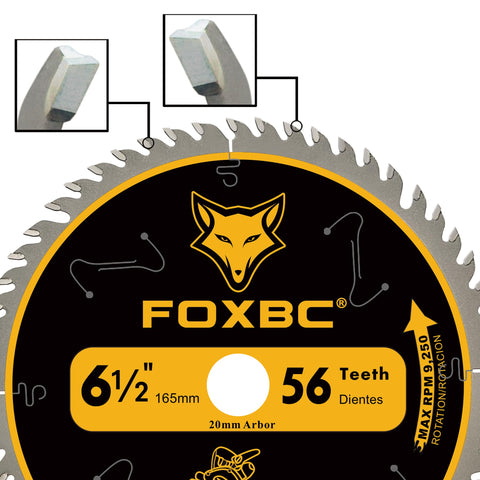 FOXBC blade demonstrating compatibility with 20mm arbor track saws