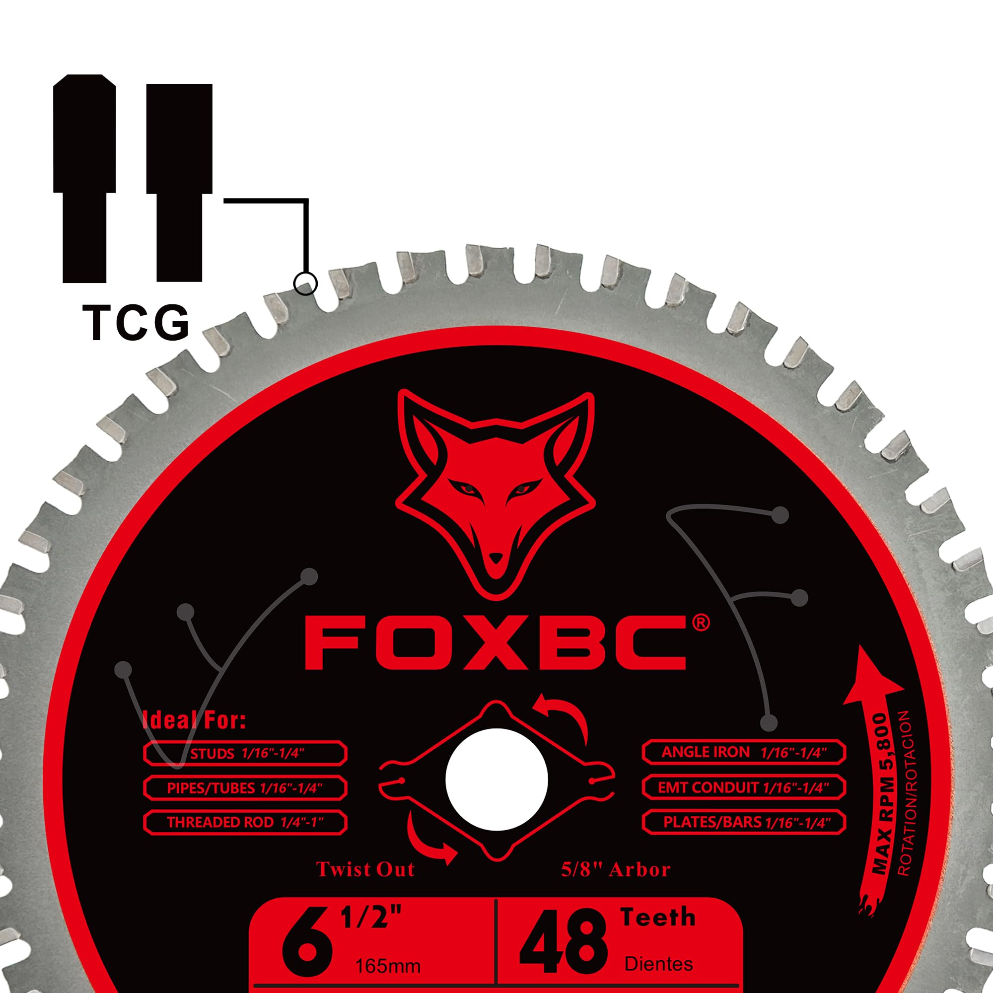 FOXBC blade in action cutting metal with minimal heat