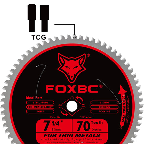 FOXBC blade handles steel studs and angle iron with precision.