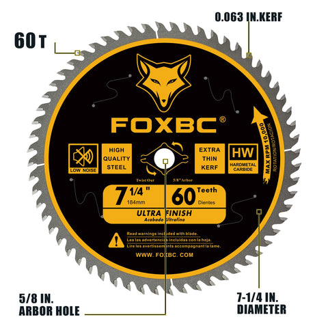 FOXBC diamond knockout feature for quick blade changes and clean kerf