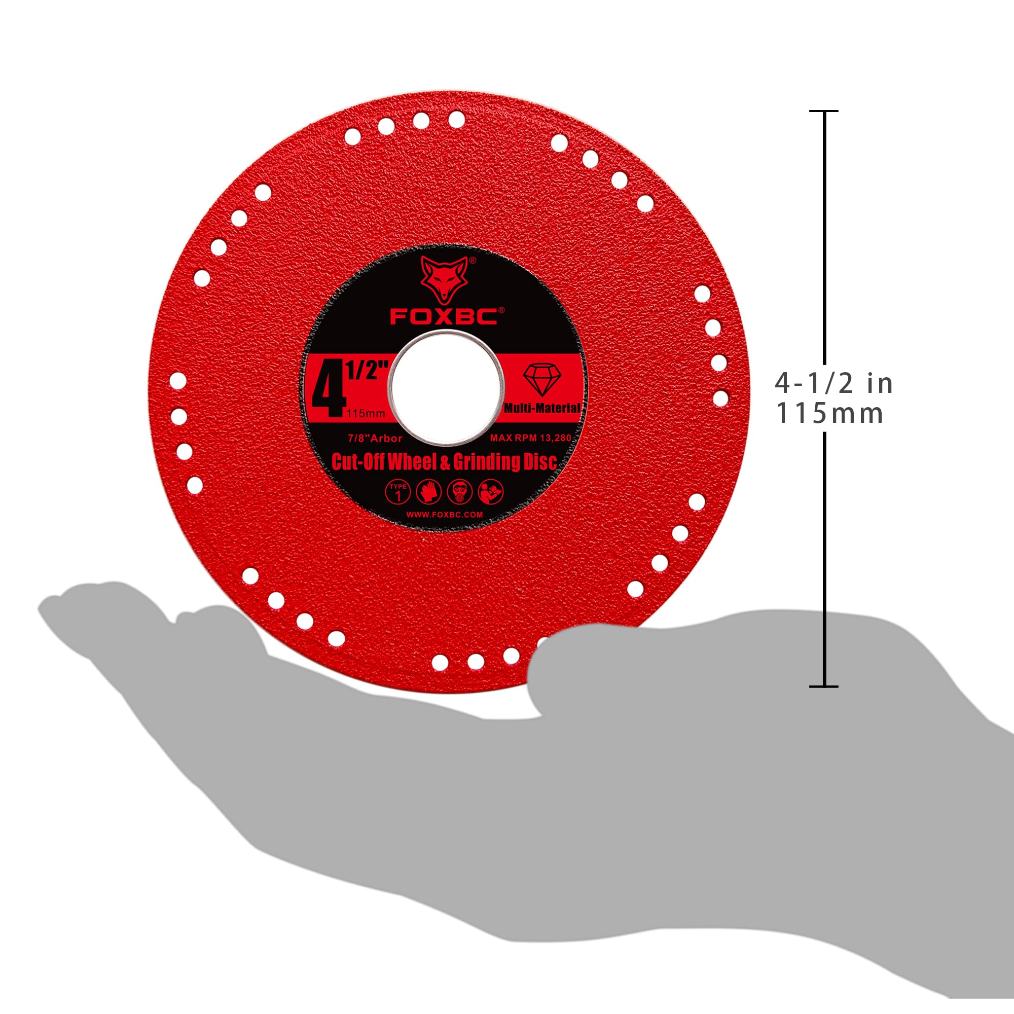 FOXBC diamond metal cut-off wheel in a convenient 3-pack for projects