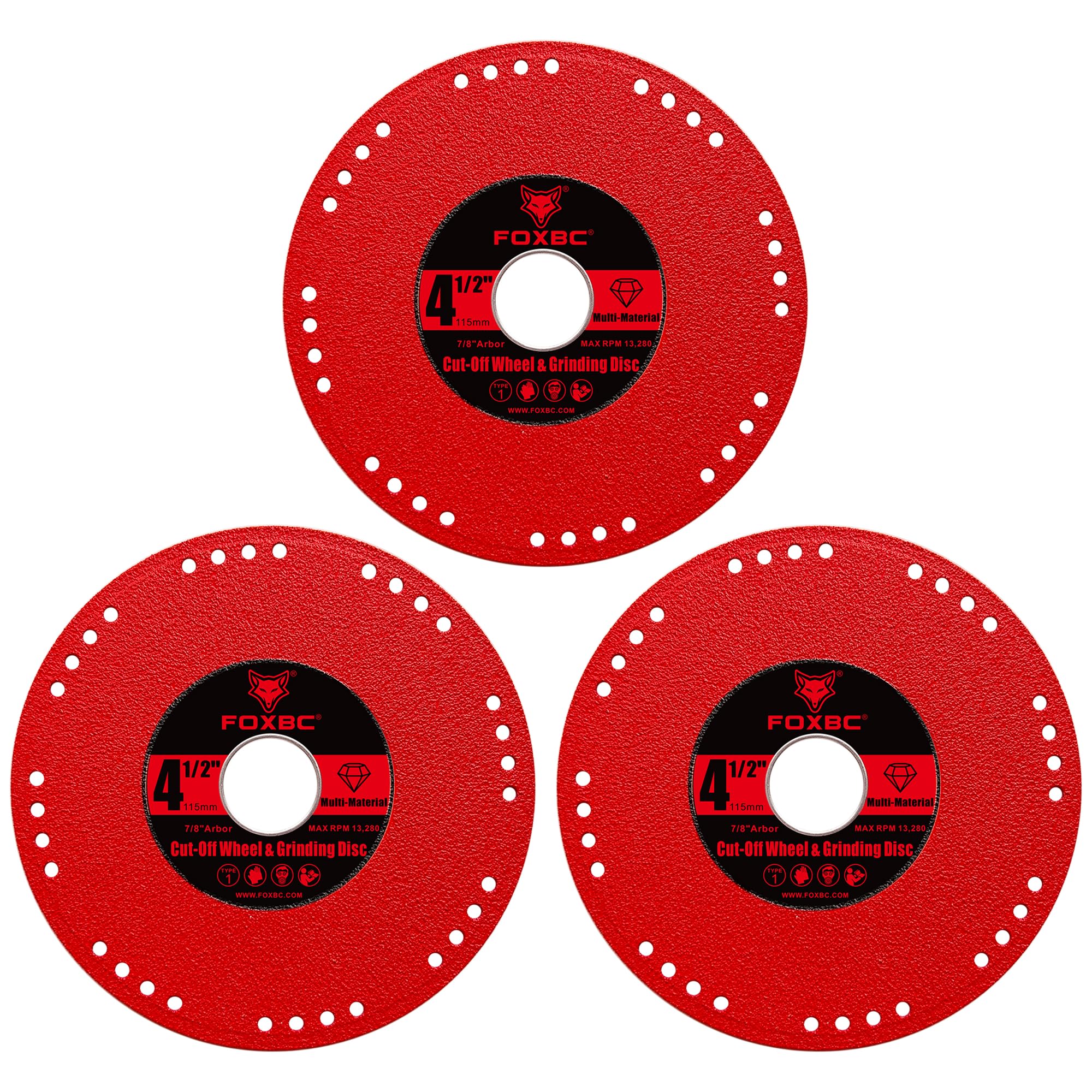FOXBC diamond metal cut-off wheel on angle grinder for angle iron cuts