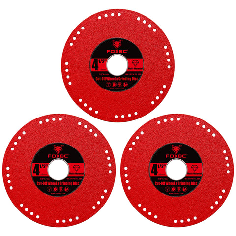 FOXBC diamond metal cut-off wheel on angle grinder for angle iron cuts
