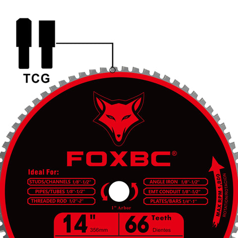 FOXBC blade installed on Evolution Evosaw for precise metal cuts.