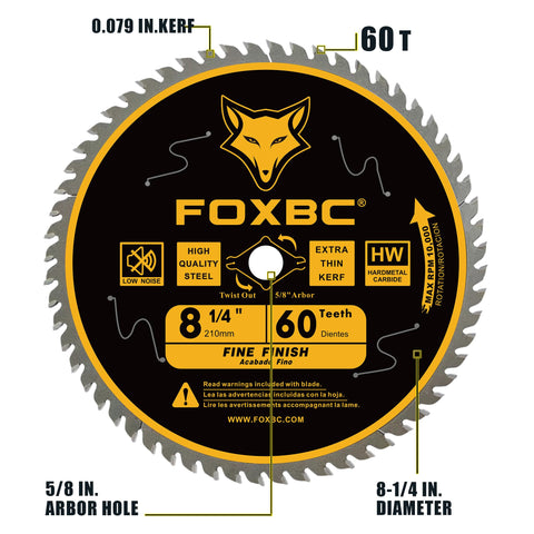FOXBC finish-cut blade in action on wood for smooth decking