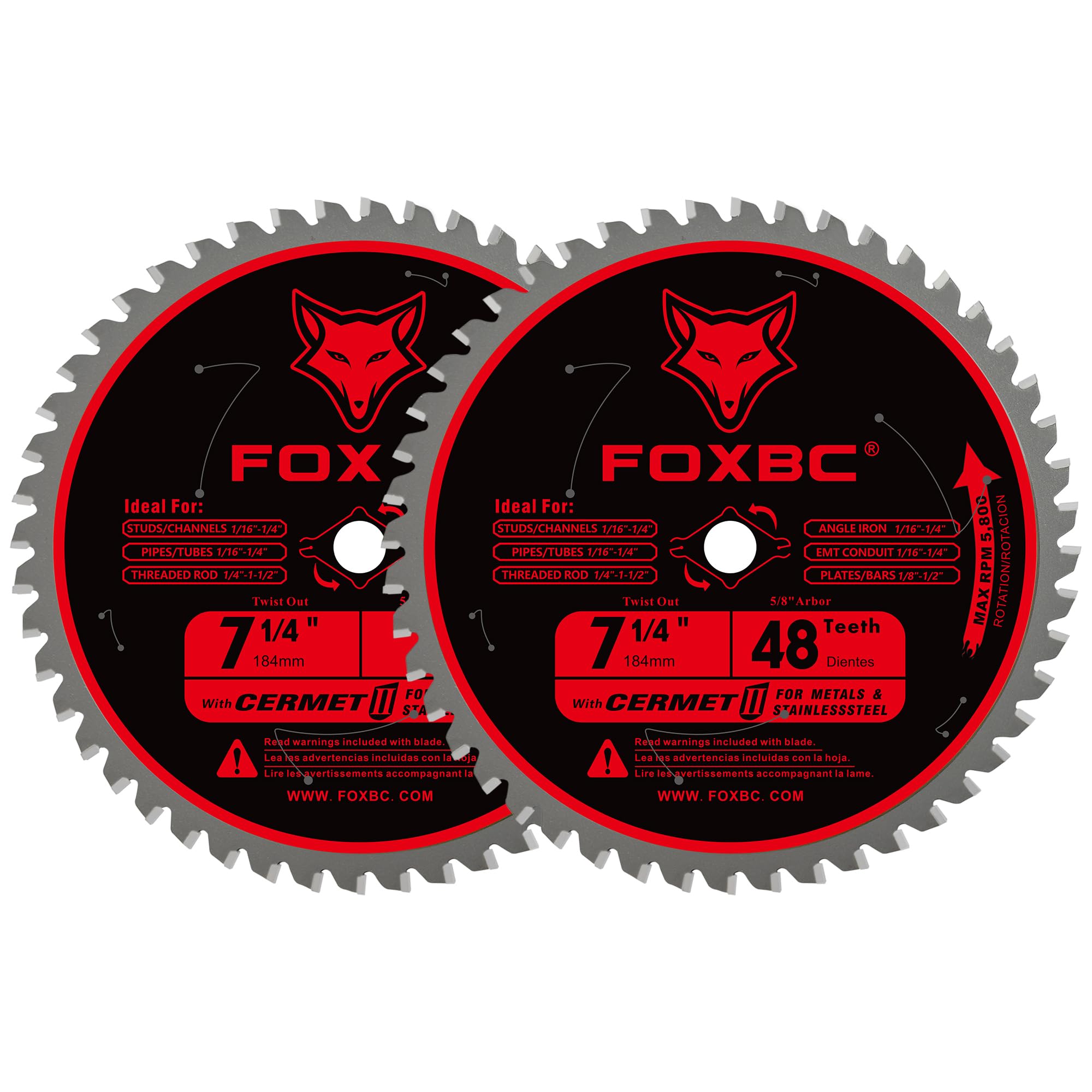 FOXBC 7-1/4 inch metal blade with 48 teeth for fast steel cuts