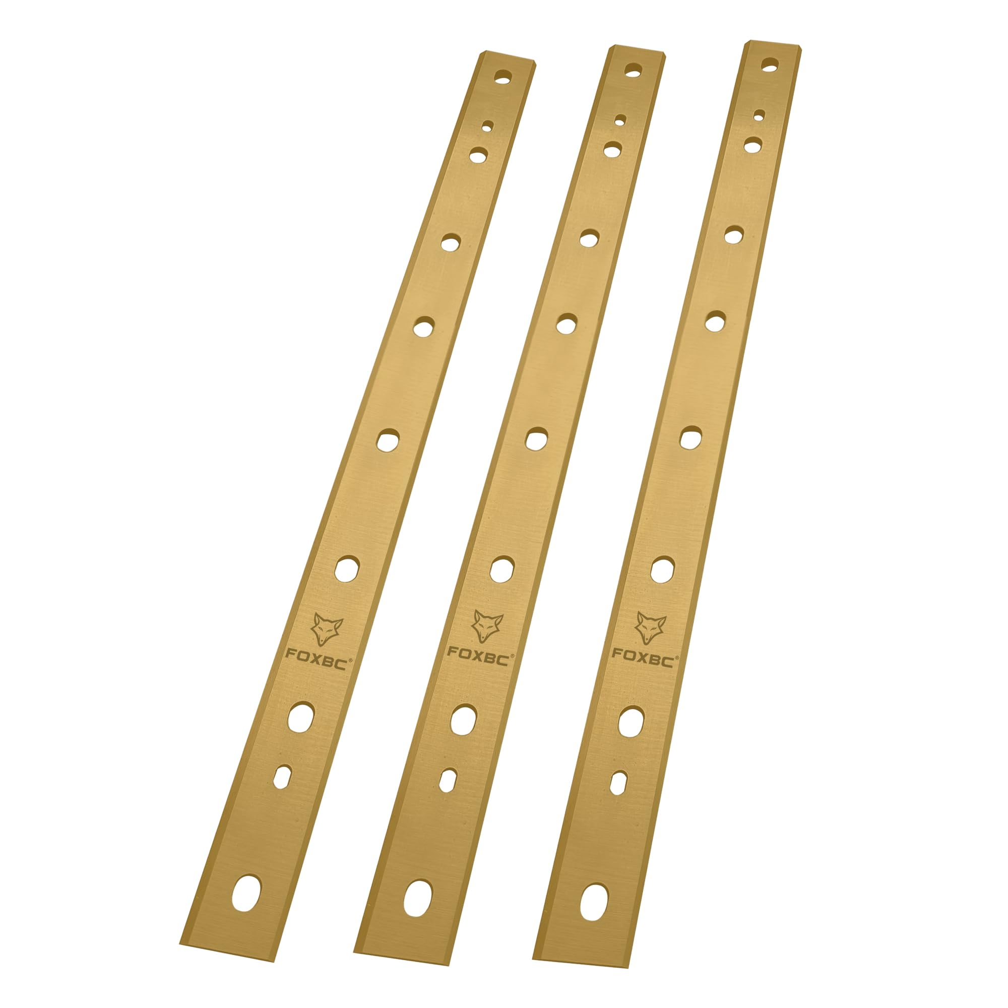 FOXBC replacement blades for DW735/DW735X in a plastic case for storage.