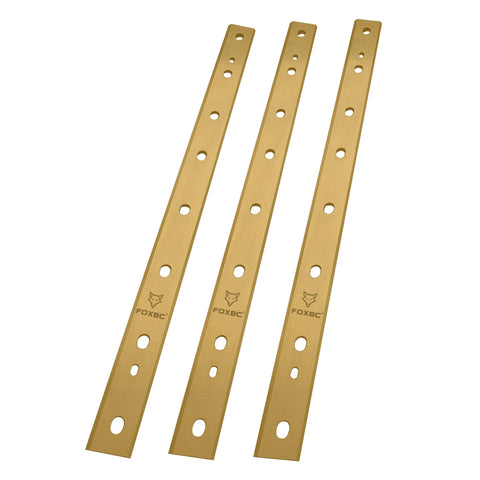 FOXBC replacement blades for DW735/DW735X in a plastic case for storage.