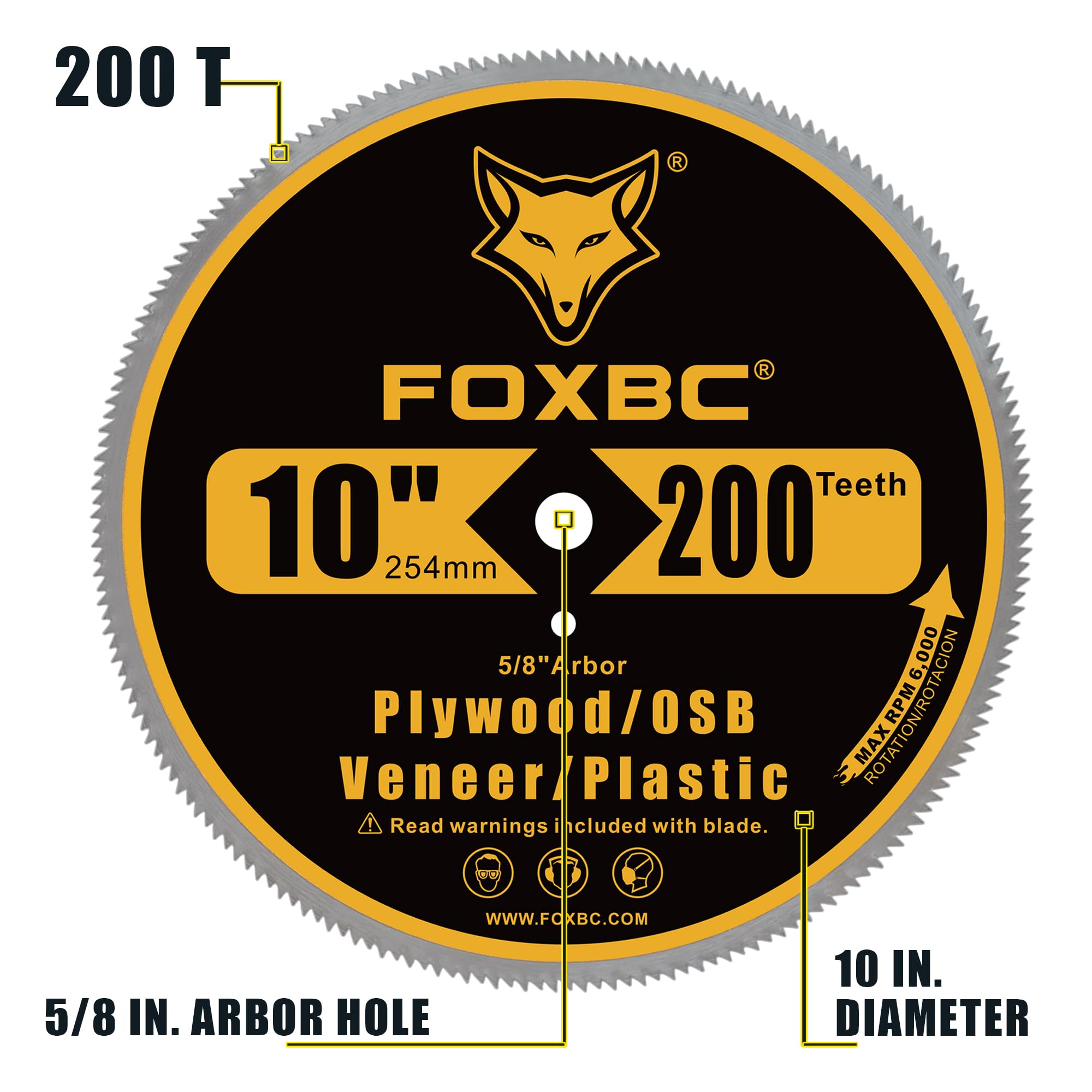FOXBC precision-ground teeth close-up for smooth plywood and veneer cuts
