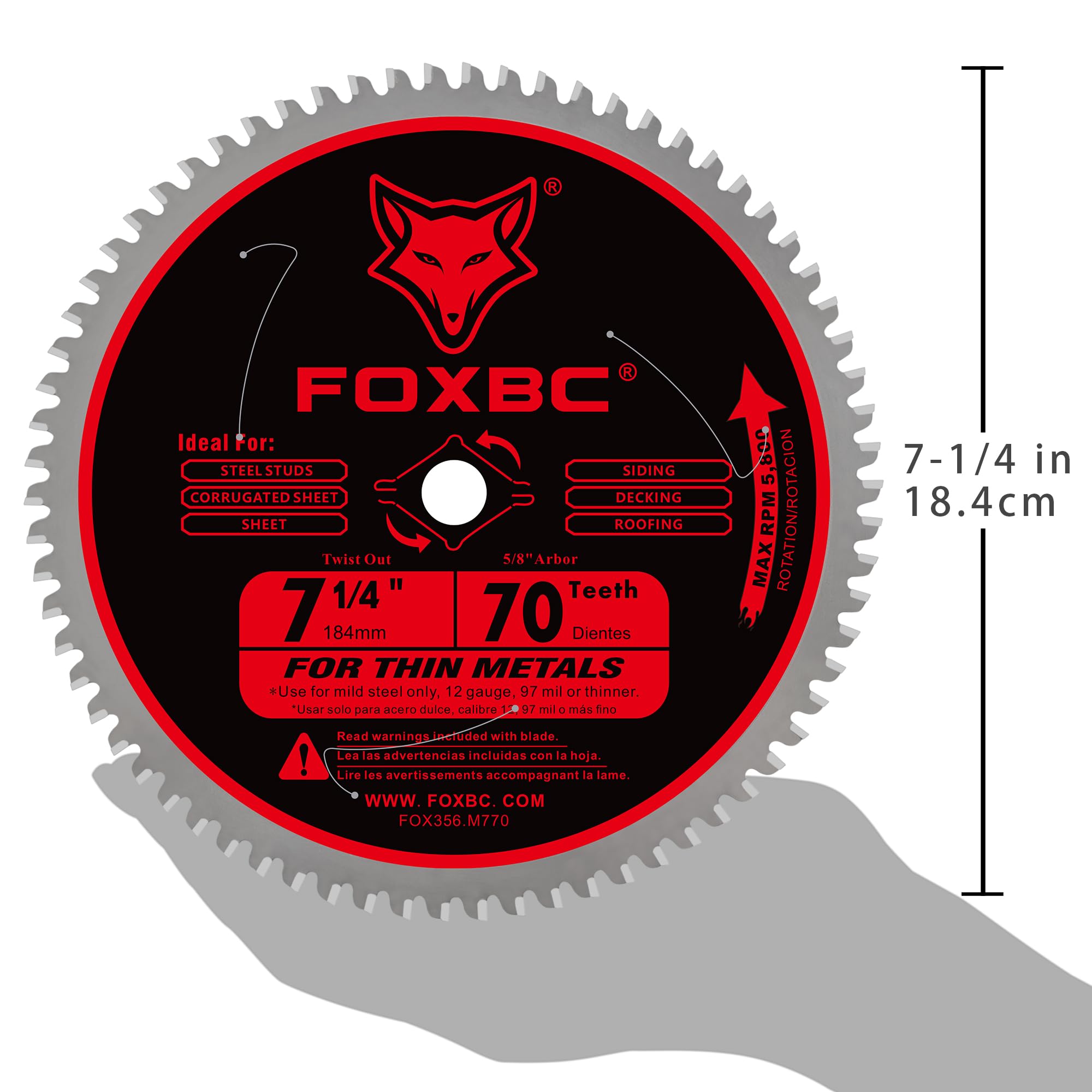 FOXBC stabilizer vents reduce vibration for straight cuts.