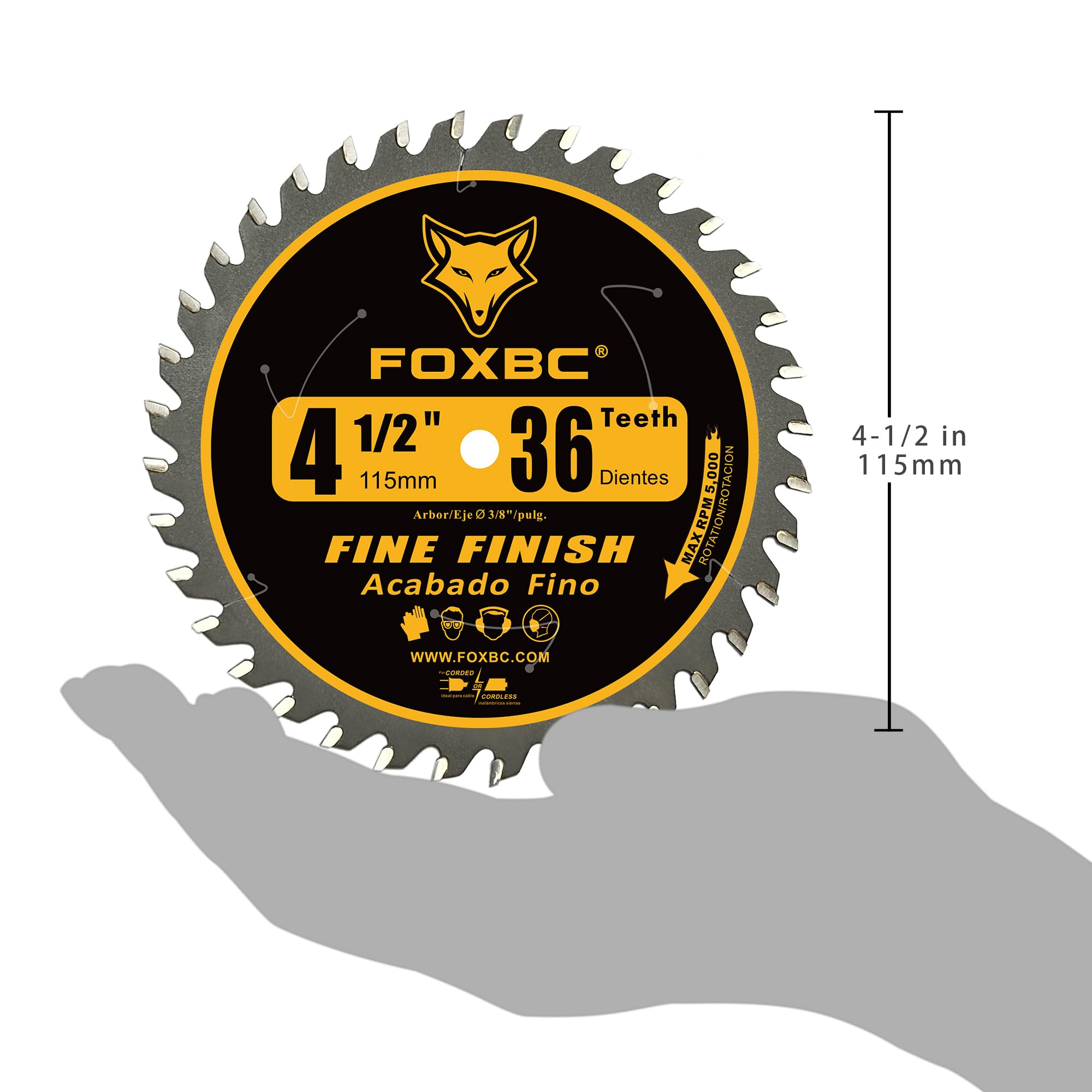 FOXBC stabilizer vents minimize vibration for steadier cuts.