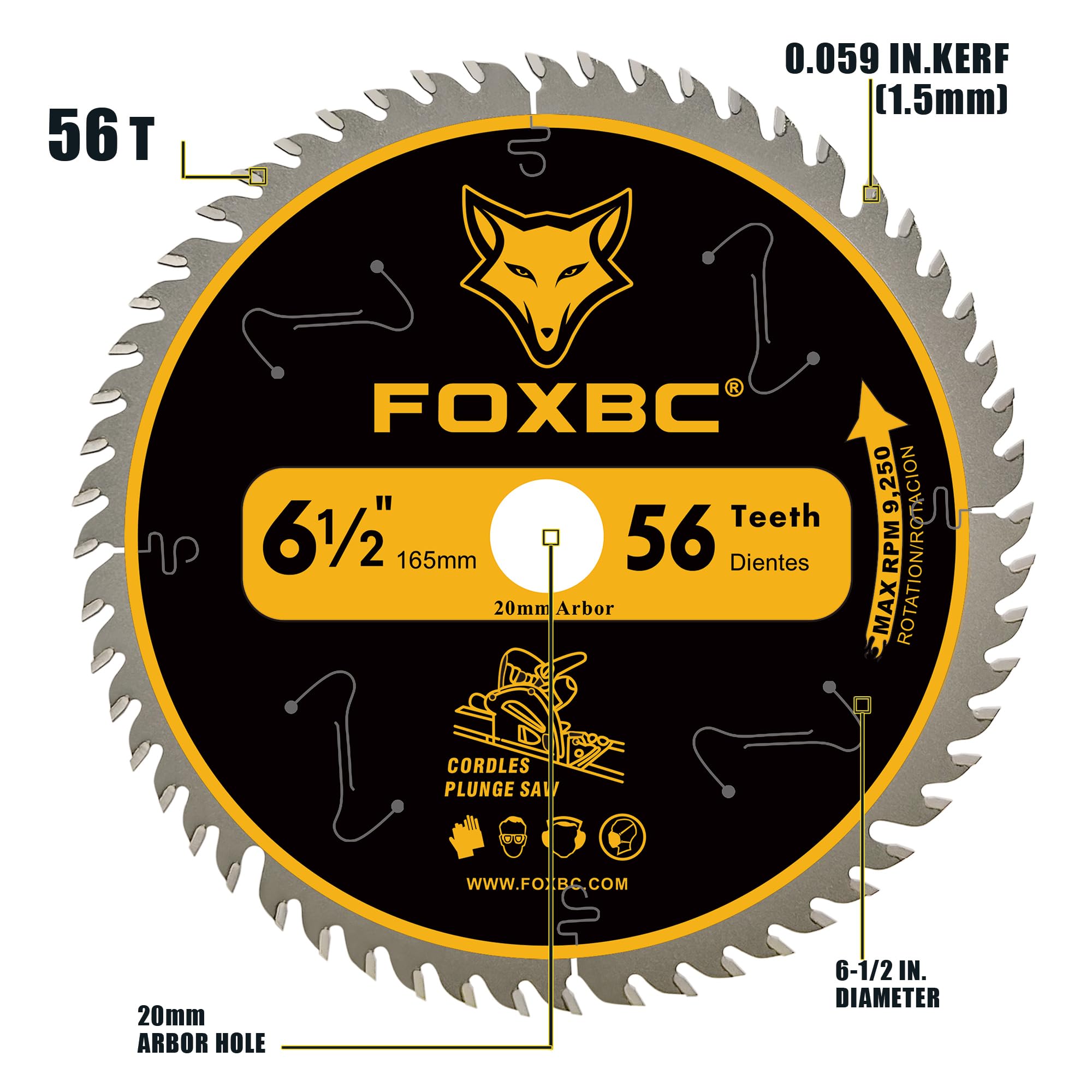 FOXBC blade showing laser-cut slots for quieter operation
