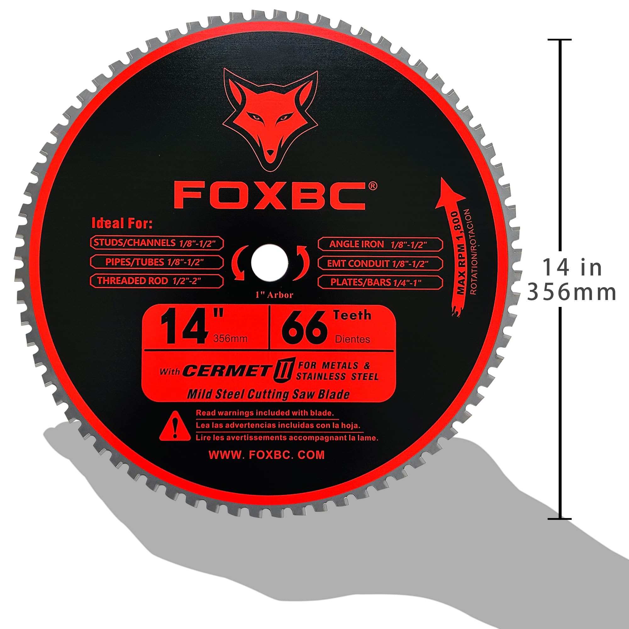 FOXBC triple-chip grind design visible for extended blade life.