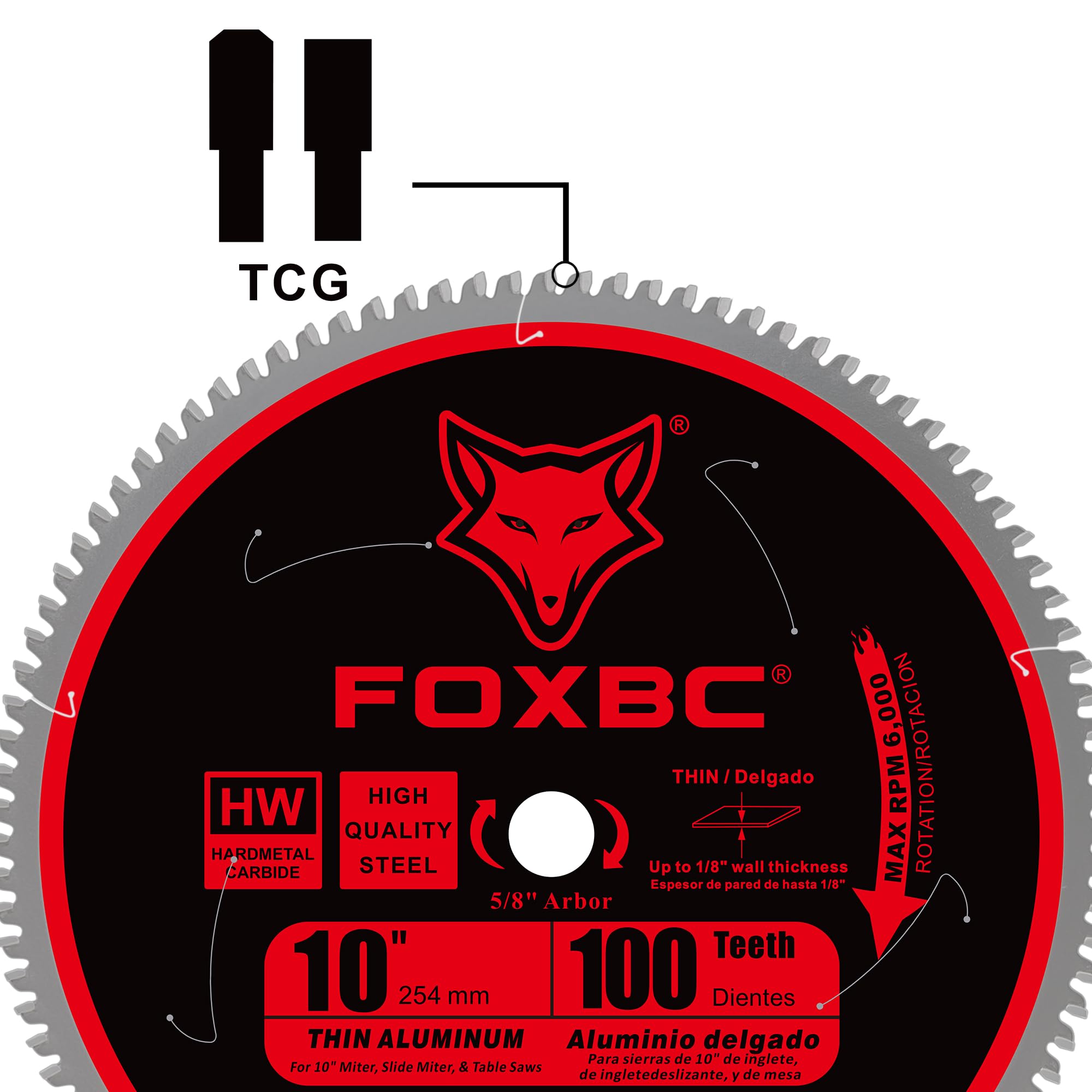 FOXBC tungsten carbide blade construction for durability and long life