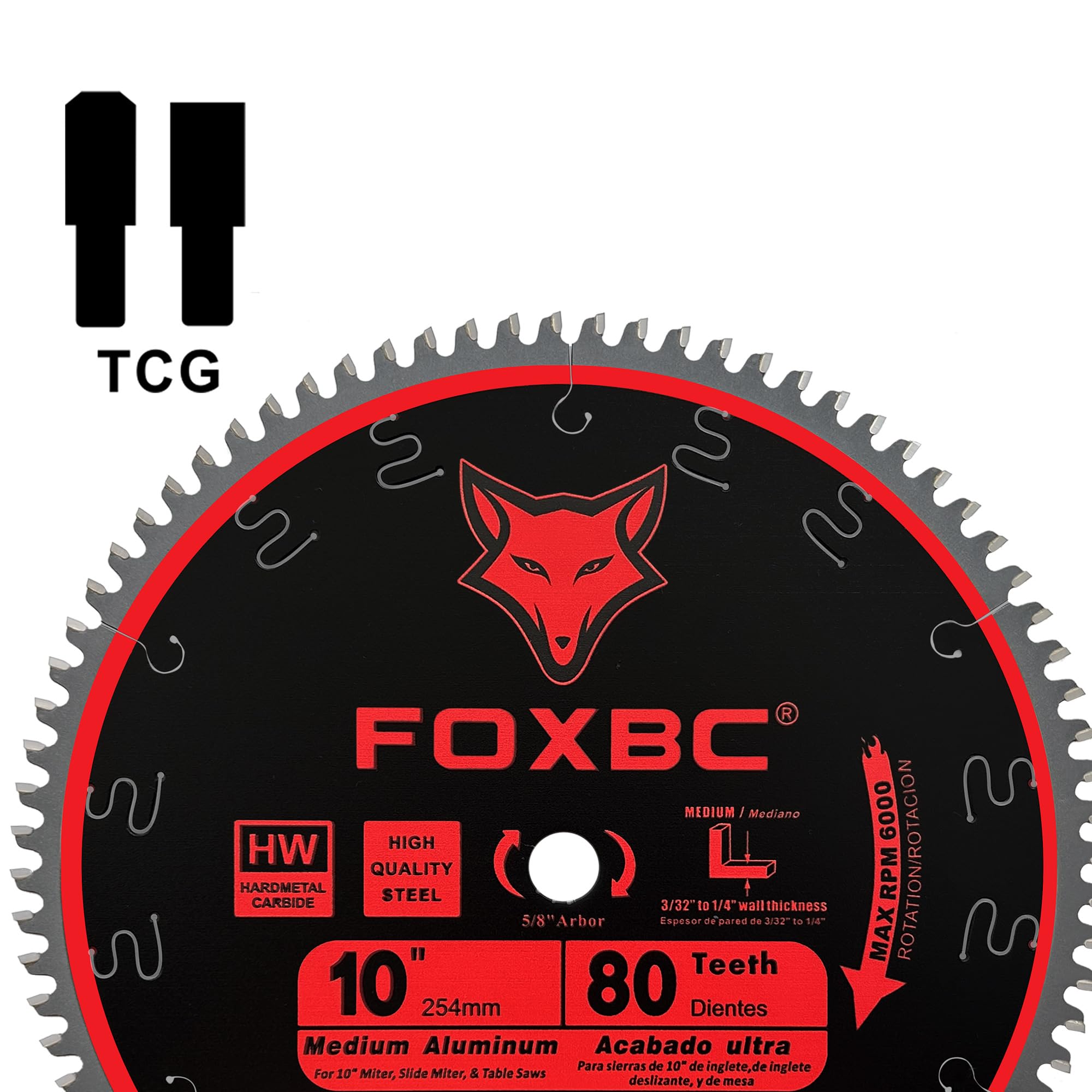 FOXBC tungsten carbide teeth detail for long wear resistance.