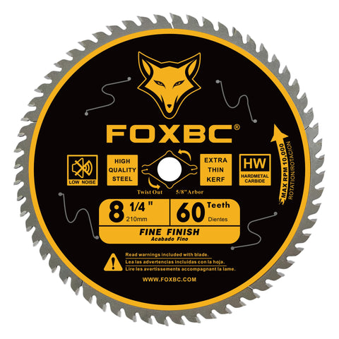 FOXBC ultra-thin kerf 0.079 inch reduces waste and speeds cuts.