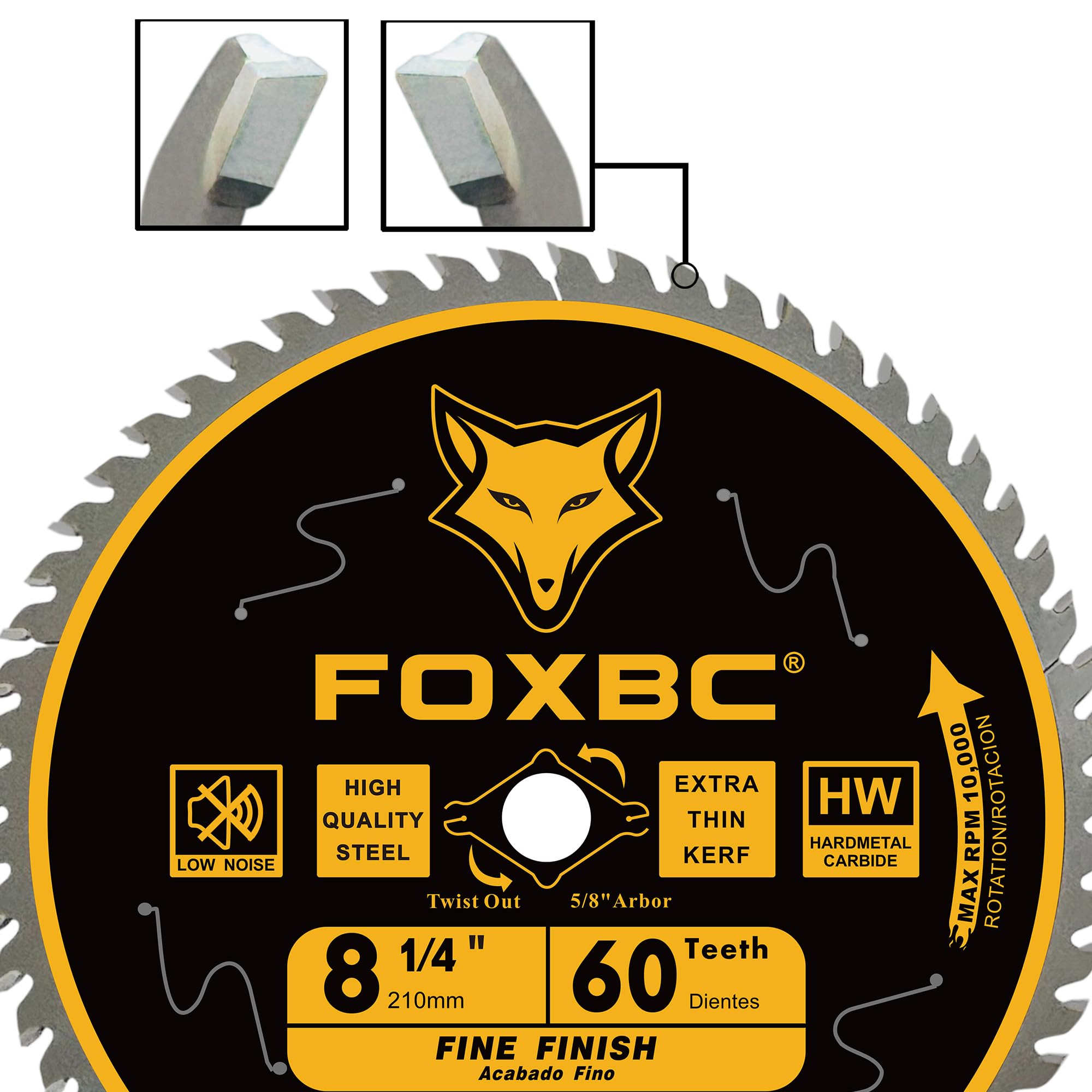 FOXBC ultra-thin kerf enables fast, clean cuts on hardwood and plywood