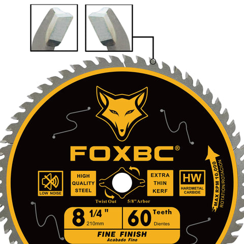 FOXBC ultra-thin kerf enables fast, clean cuts on hardwood and plywood