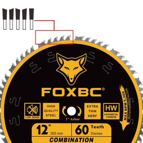 FOXBC blade close-teeth with large gullets for efficient chip removal