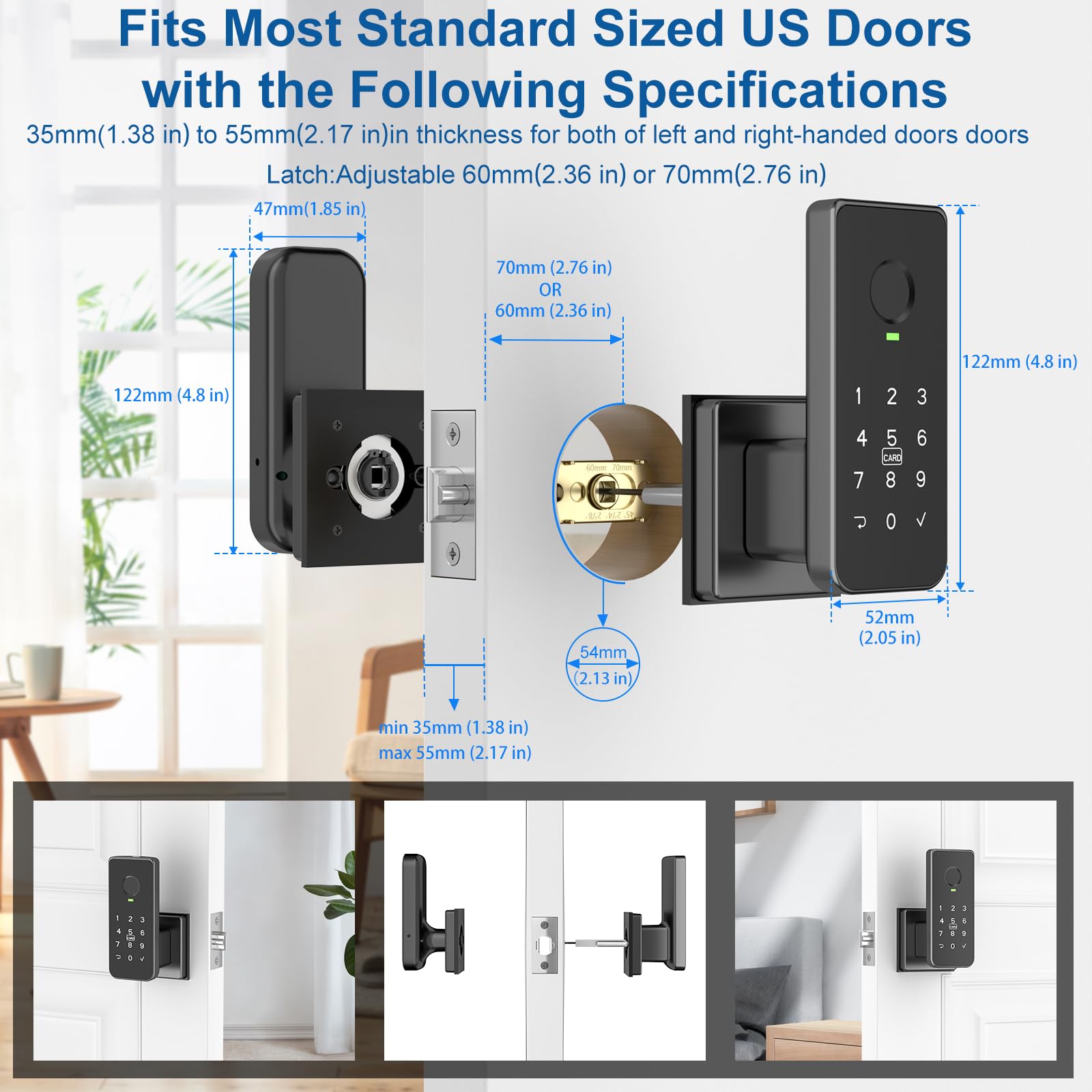 Foxgard biometric deadlock inside view highlighting enhanced indoor privacy