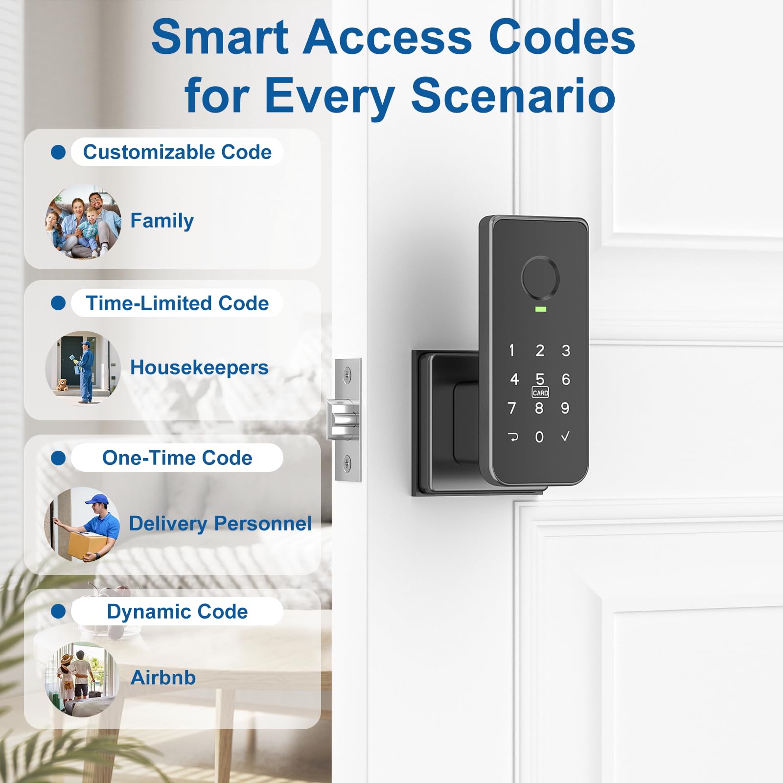 Foxgard door lock app control illustrating remote management and logs