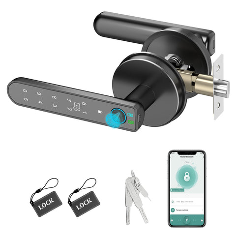 Foxgard Smart Fingerprint Door Lock front view ready for quick biometric entry