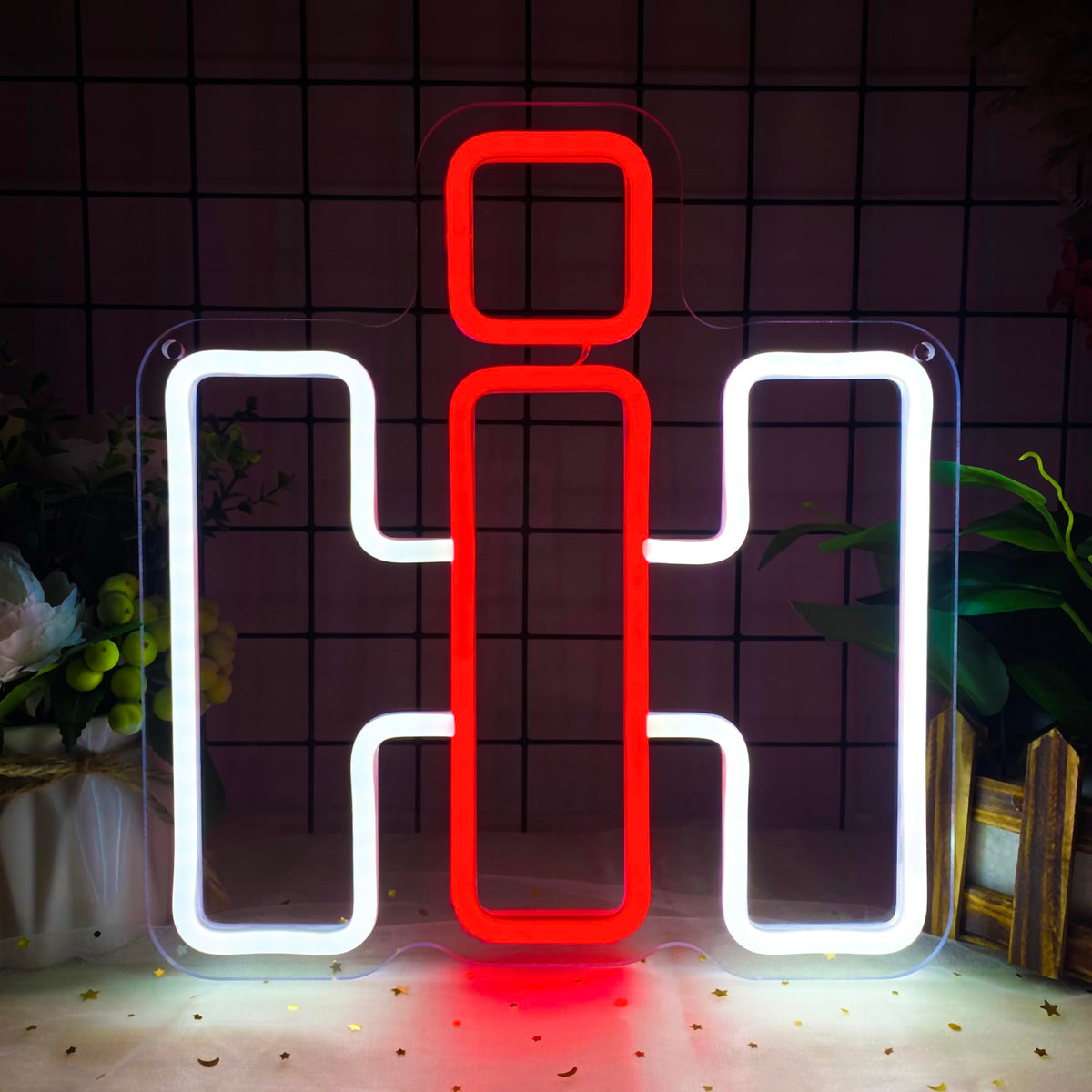 Foxiden Harvester neon sign on wall decor for a vibrant garage ambiance