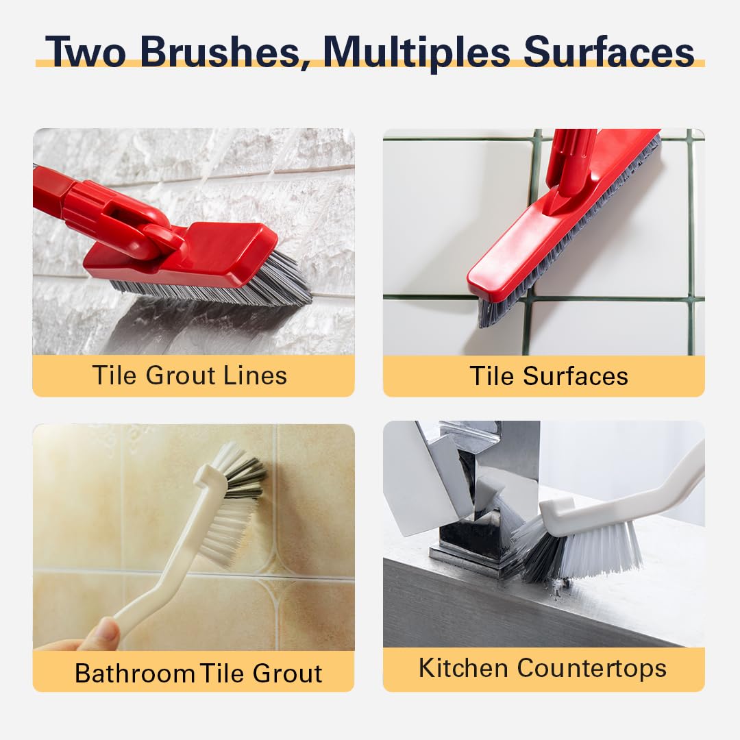 Fox Trot Living telescopic grout brush extends to 52 inches for tall areas