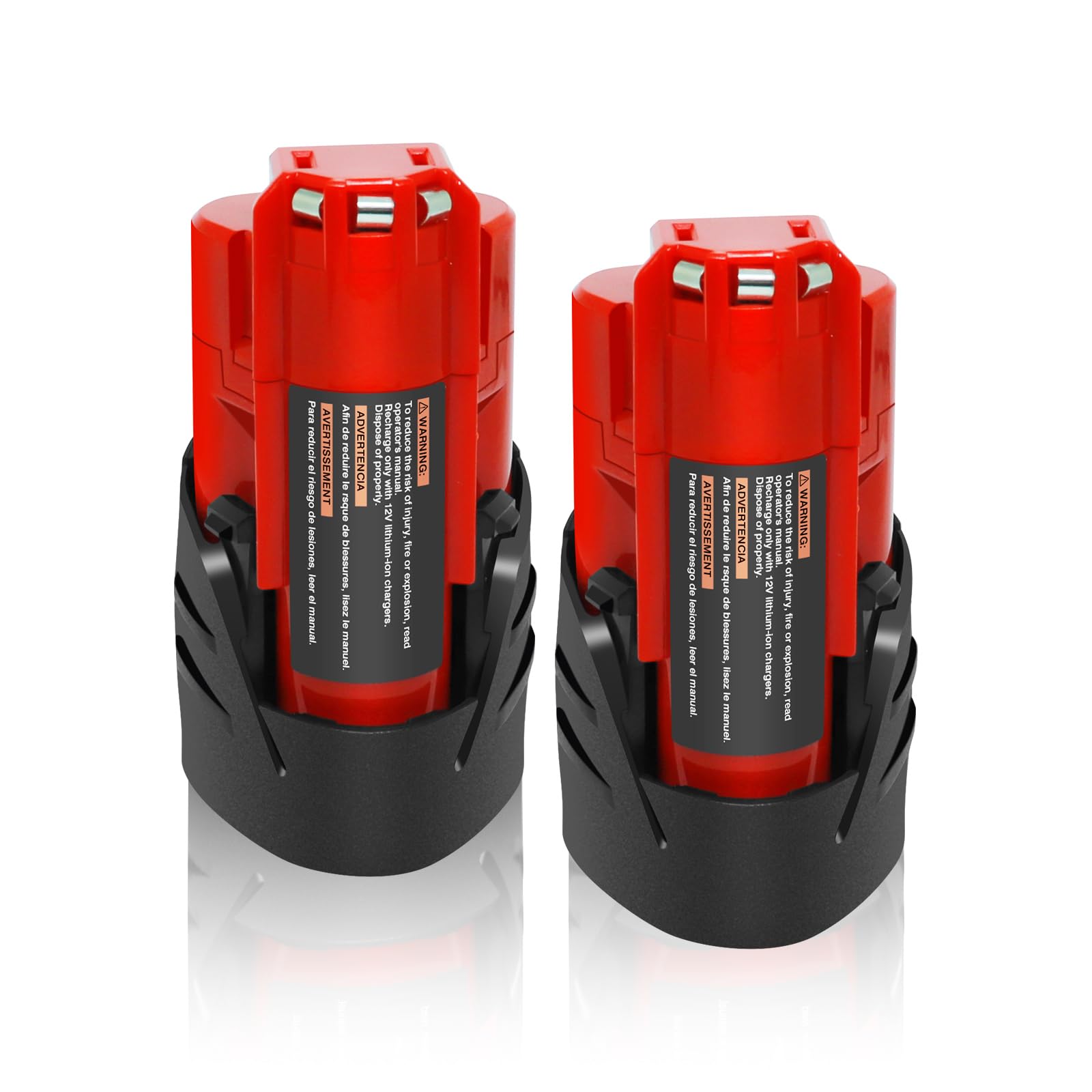 FOXVIEW 2-pack 12V 3000mAh battery close-up showing extended runtime
