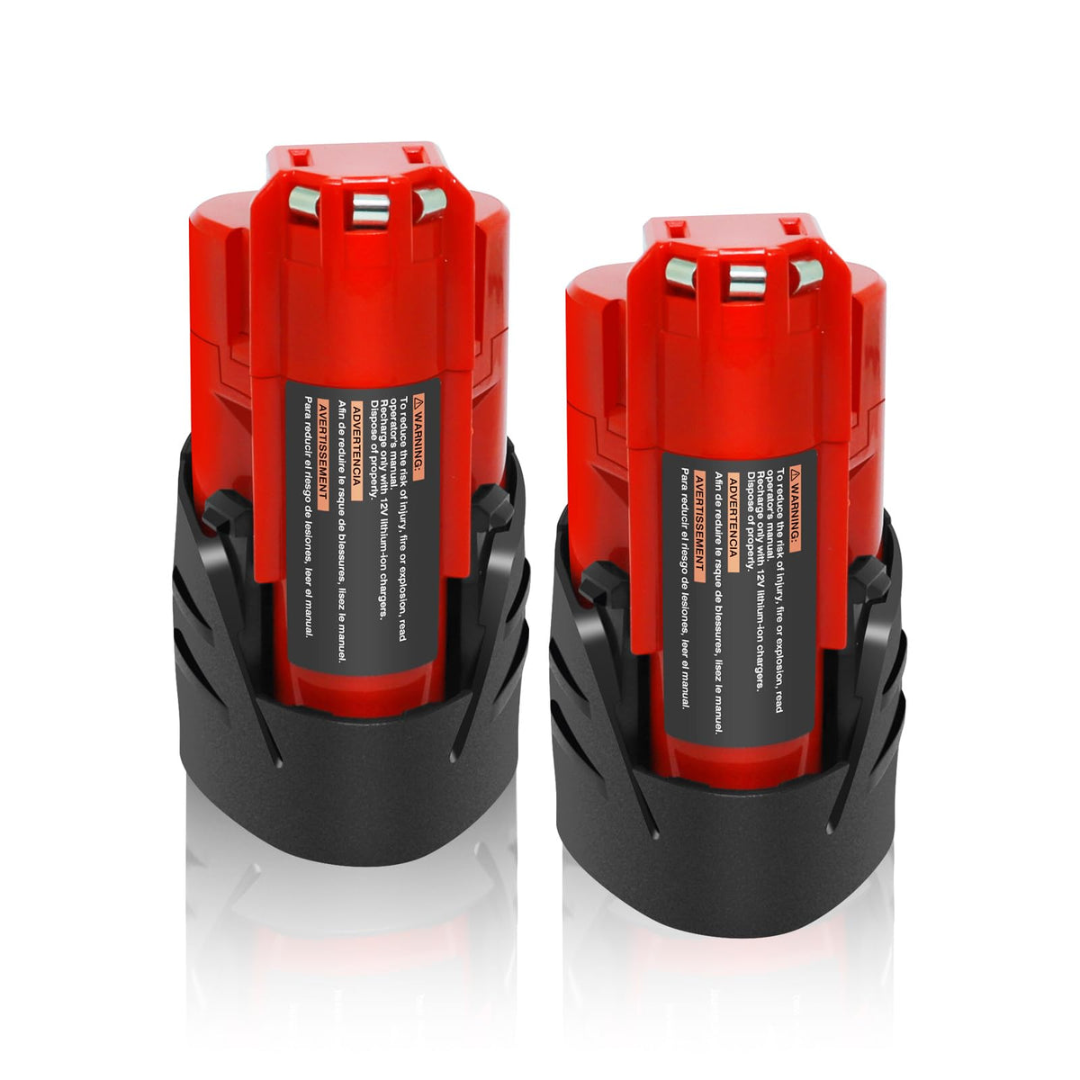 FOXVIEW 2-pack 12V 3000mAh battery close-up showing extended runtime